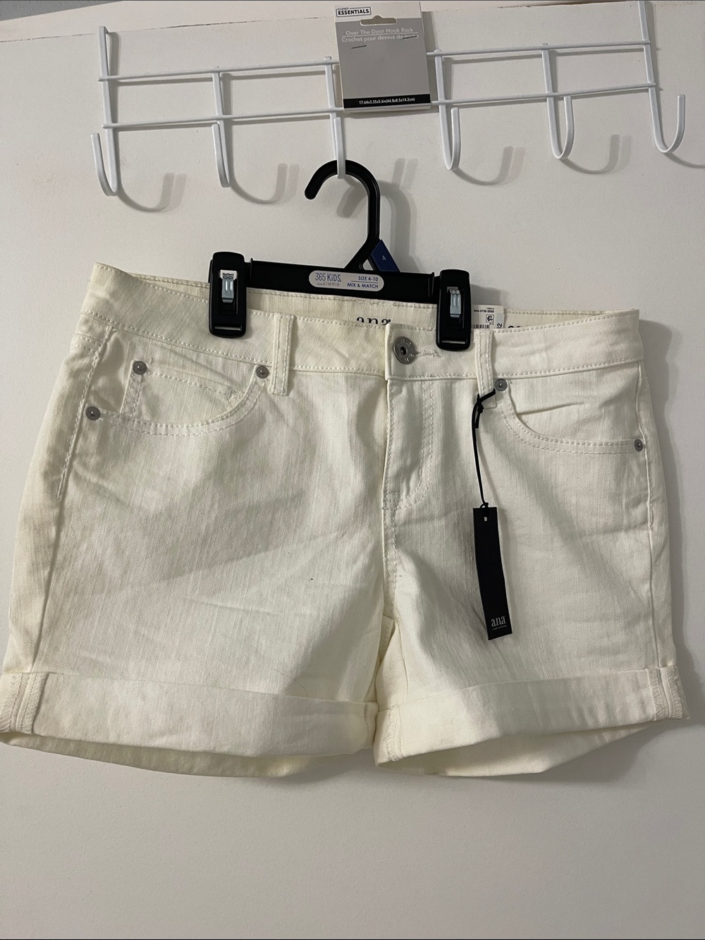 a.n.a Cream Rolled-Hem Denim Shorts